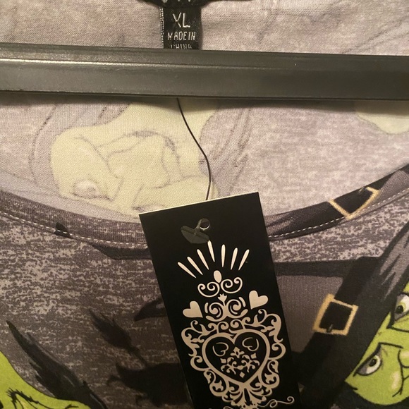 NWT Halloween 8 of Hearts grey gray Dress Witches Stretchy costume Halloween  XL - Picture 3 of 3